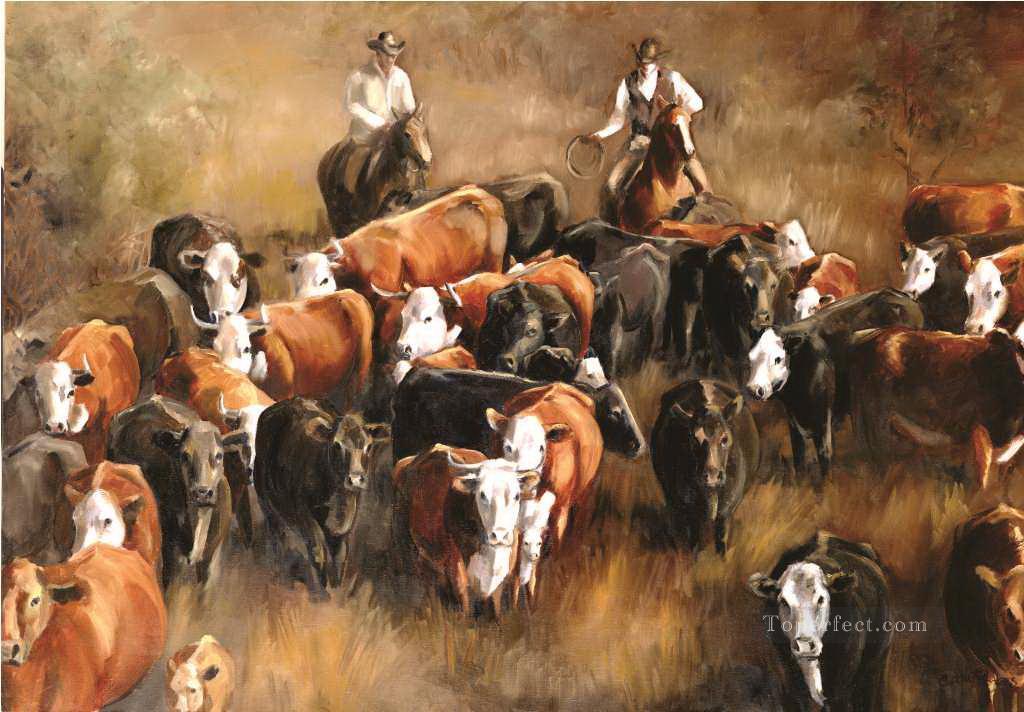 1024x712 Cattle Drive By Cowboys Painting In Oil For Sale - Cattle Drive Painting