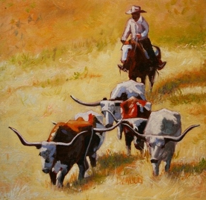 Cattle Drive Painting at PaintingValley.com | Explore collection of