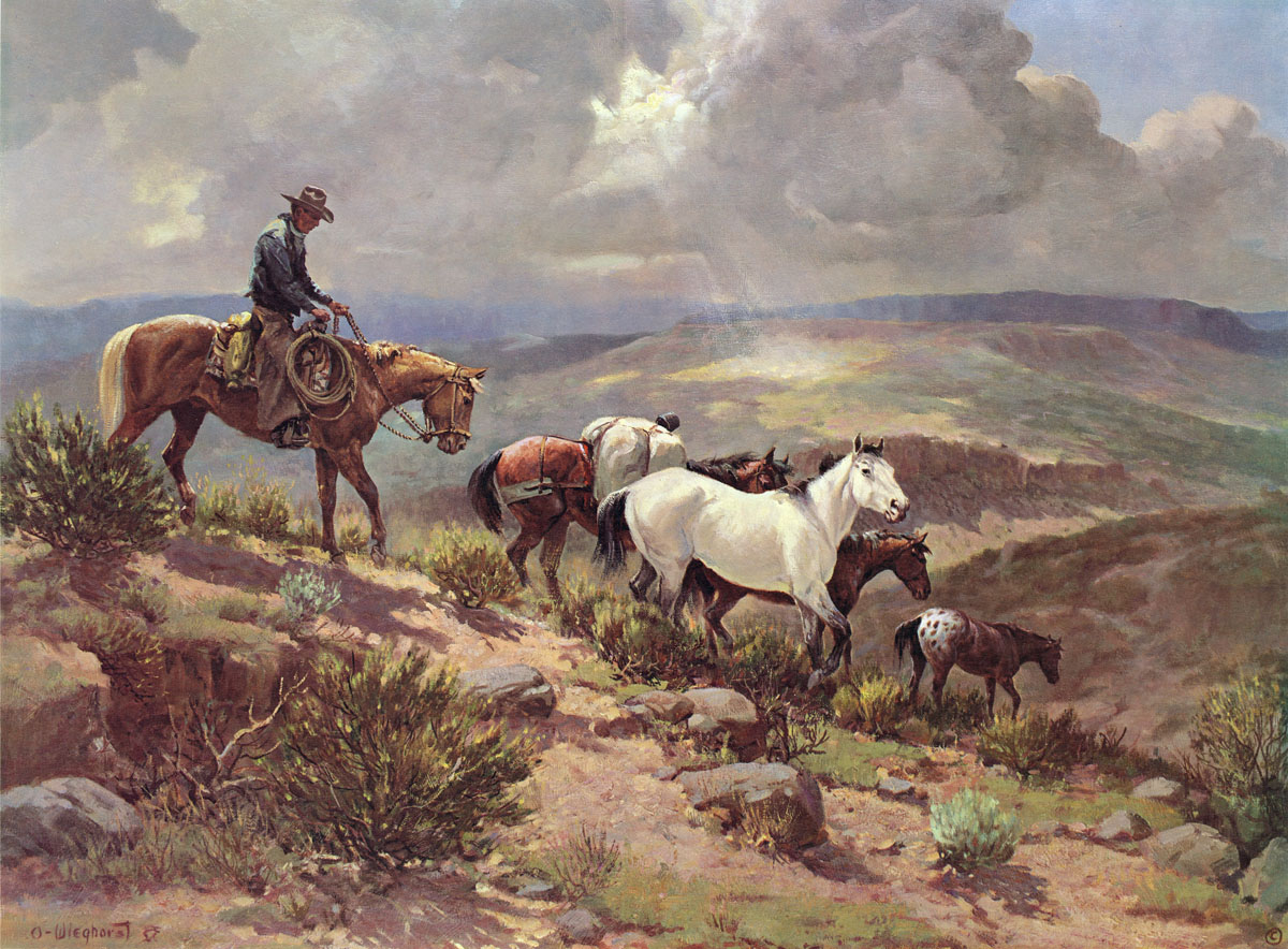 Cattle Drive Painting at PaintingValley.com | Explore collection of ...