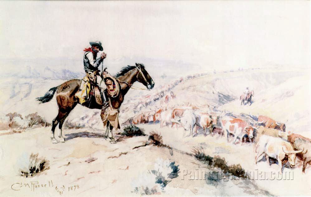 998x632 Cattle Drive - Cattle Drive Painting
