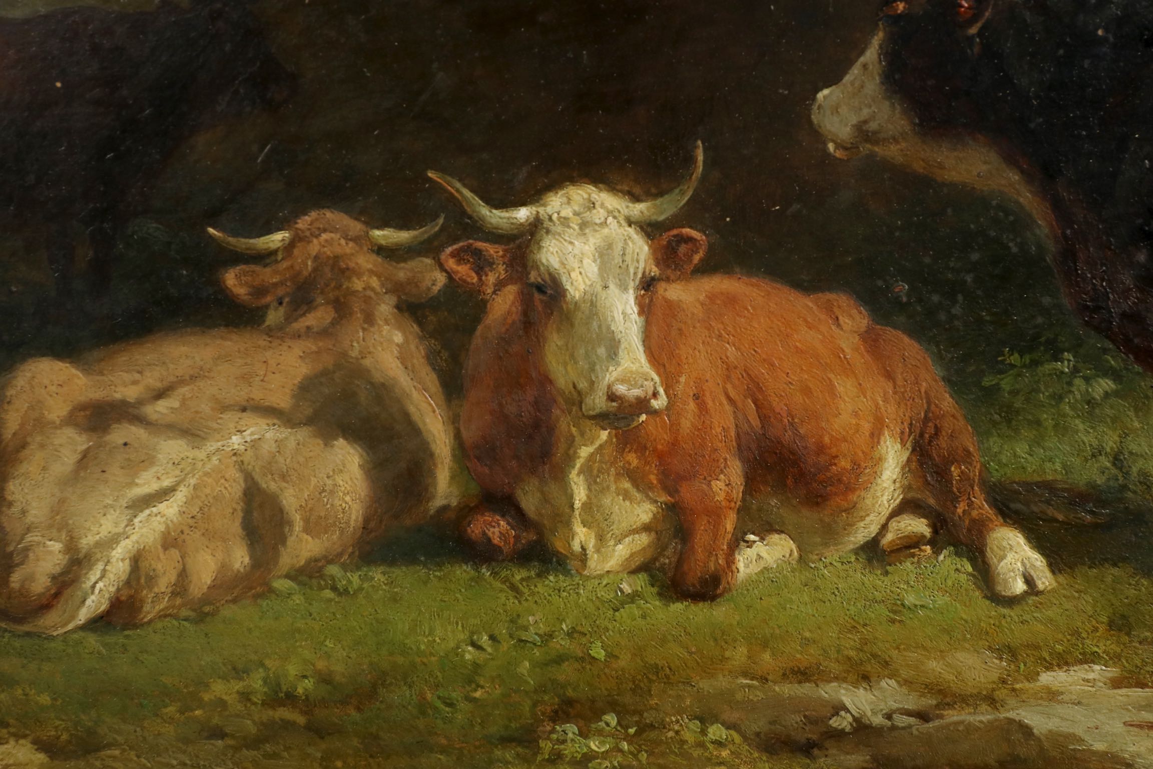 2304x1536 Friedrich Johann Voltz Antique Painting Cattle And Cowherd - Cattle Painting