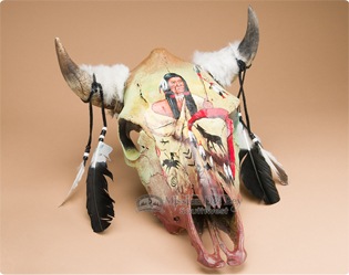 315x249 Southwest Amp Western Painted Steer Skulls - Cattle Skull Painting