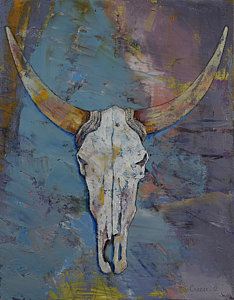 234x300 Cow Skull Paintings Fine Art America - Cattle Skull Painting