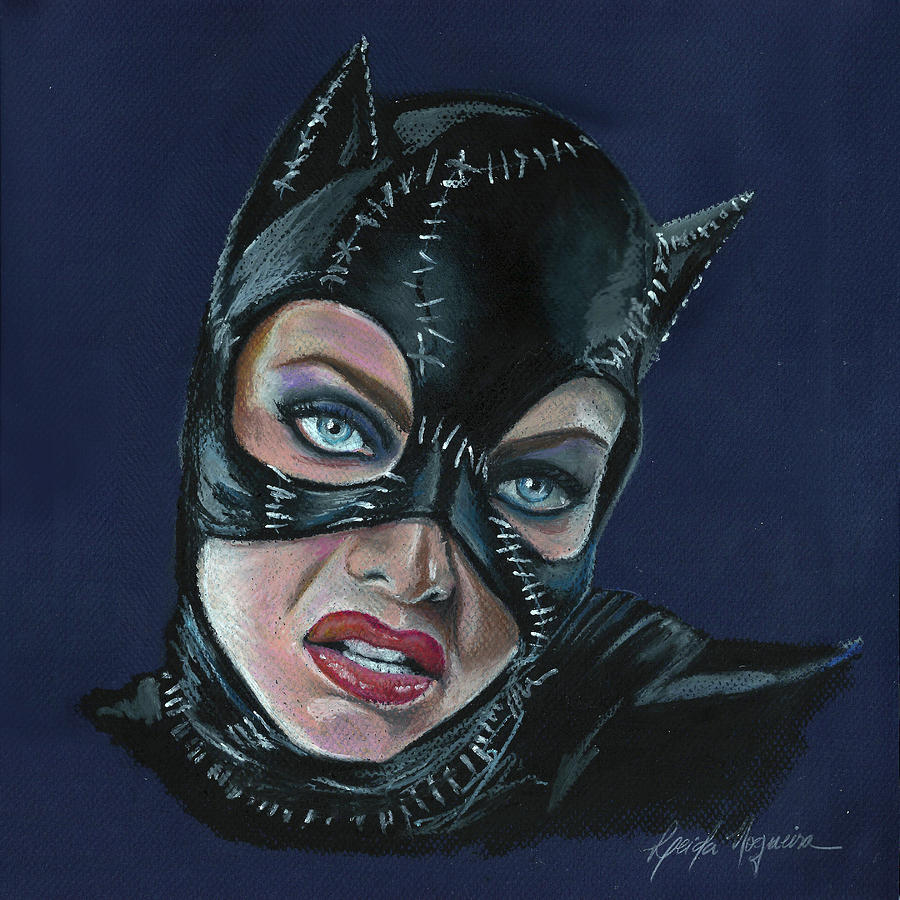 900x900 Catwoman Painting By Leida Nogueira - Catwoman Painting