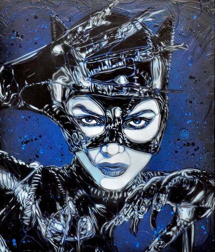 433x508 Catwoman By C215, 2018 Painting Artsper (303700) - Catwoman Painting