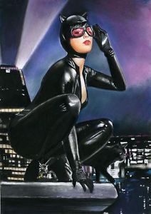 212x300 Original Catwoman Pin Up Comic Art Illustration Painting Fantasy - Catwoman Painting
