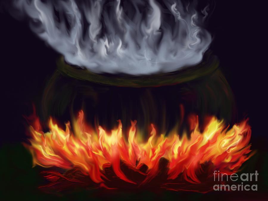 900x675 Cauldron Painting By Roxy Riou - Cauldron Painting