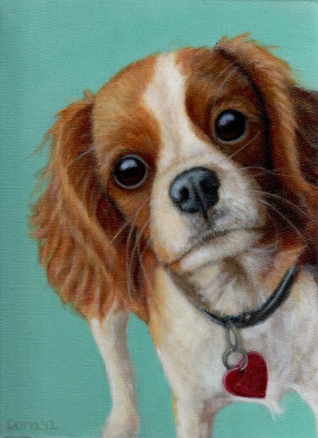450x619 Cavalier King Charles Spaniel Painting - Cavalier King Charles Painting