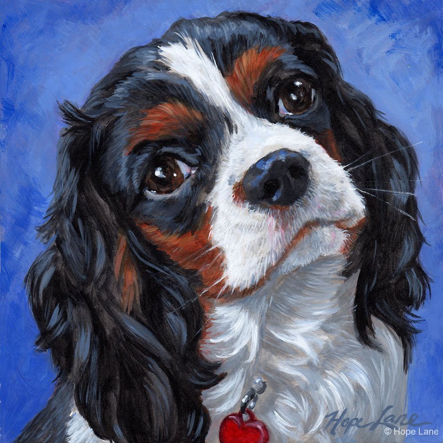 900x900 King Charles Cavalier Spaniel Painting Archives - Cavalier King Charles Painting
