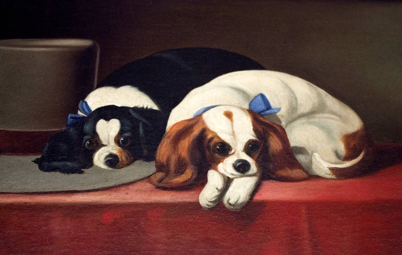 1280x812 King Charles Cavalier Spaniels Oil Painting - Cavalier King Charles Painting