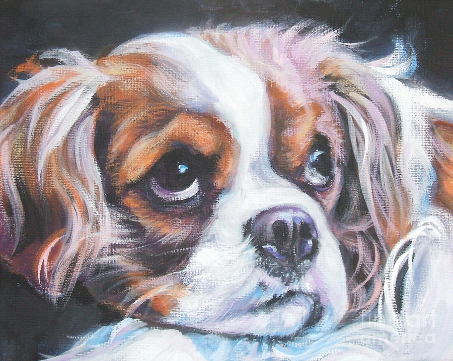 900x719 Cavalier King Charles Spaniel Blenheim Painting By Lee Ann Shepard - Cavalier King Charles Painting
