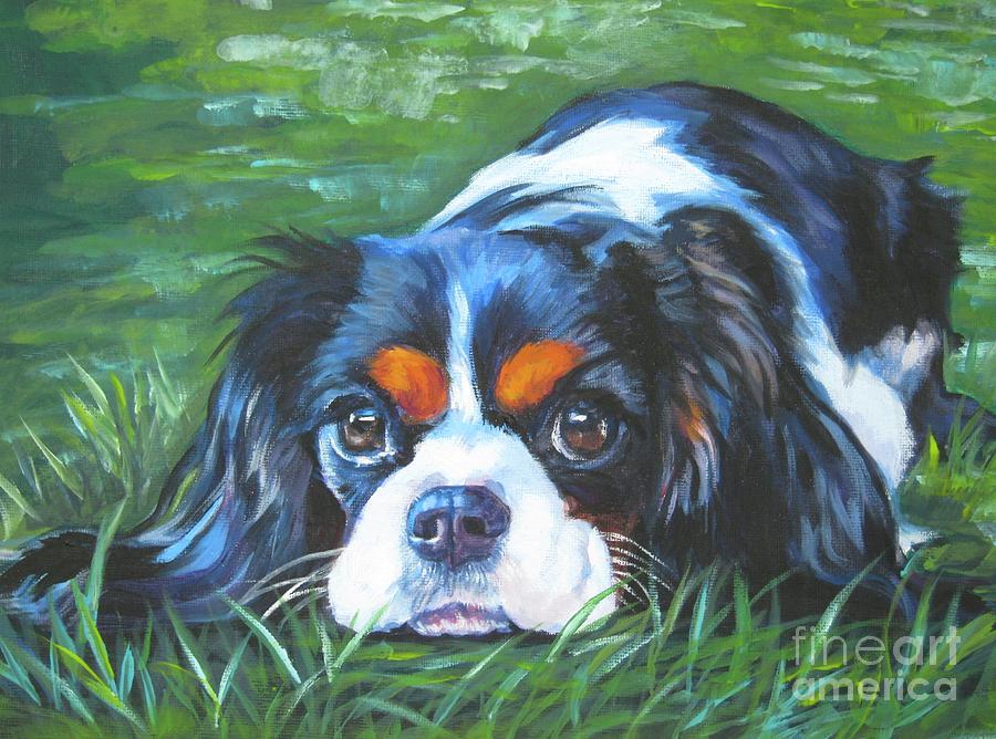 900x668 Cavalier King Charles Spaniel Tricolor Painting By Lee Ann Shepard - Cavalier King Charles Spaniel Painting