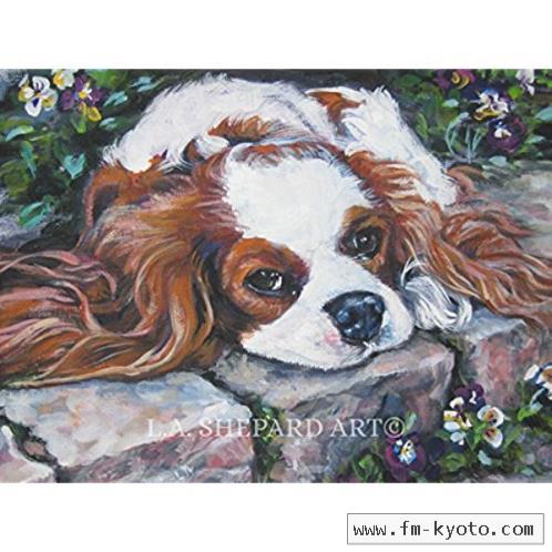 498x498 A Cavalier King Charles Spaniel Art Portrait Print Of An La - Cavalier King Charles Spaniel Painting