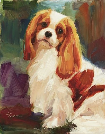 432x550 Cavalier In Art - Cavalier King Charles Spaniel Painting