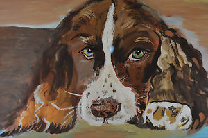 300x199 Dog Watercolor Picture - Cavalier King Charles Spaniel Painting