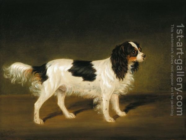 600x452 A Tricolour Cavalier King Charles Spaniel James Loder Reproduction - Cavalier King Charles Spaniel Painting