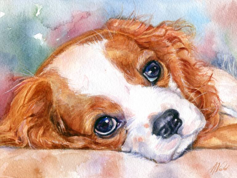 770x578 Saatchi Art Cavalier King Charles Spaniel Art Portrait Painting - Cavalier King Charles Spaniel Painting