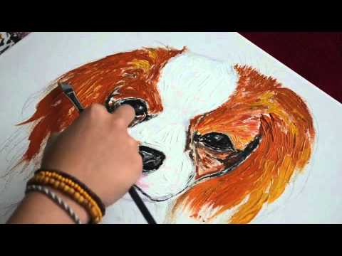 480x360 Anna Banana - Cavalier King Charles Spaniel Painting