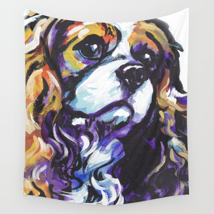 700x700 Blenheim Cavalier King Charles Spaniel Dog Portrait Pop Art - Cavalier King Charles Spaniel Painting