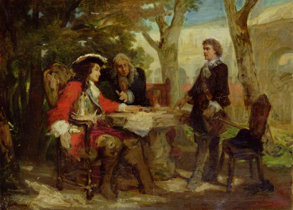 600x431 Meeting Between Jean Cavalier Painting Jules Salles Wagner Oil - Cavalier Painting