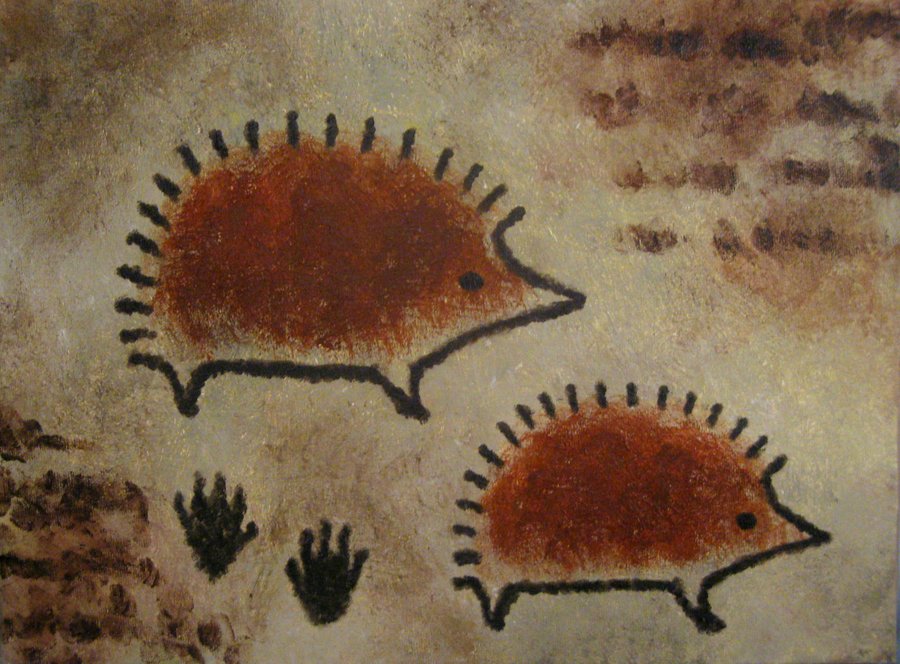 900x664 Hedgehog Cave Painting By Lepisto87 - Cave Painting