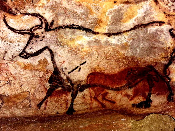 700x525 Cave Paintings Lascaux Ancient Bull Taurus Art Gigantic Print - Cave Painting Poster