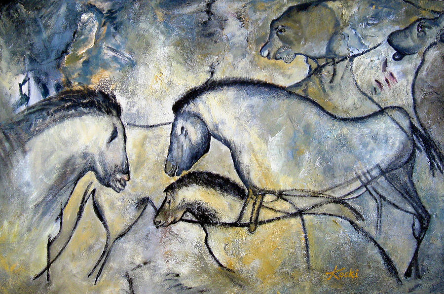 900x596 Chauvet Cave Art Prints For Sale Chauvet Cave Animals Painting - Cave Painting Prints
