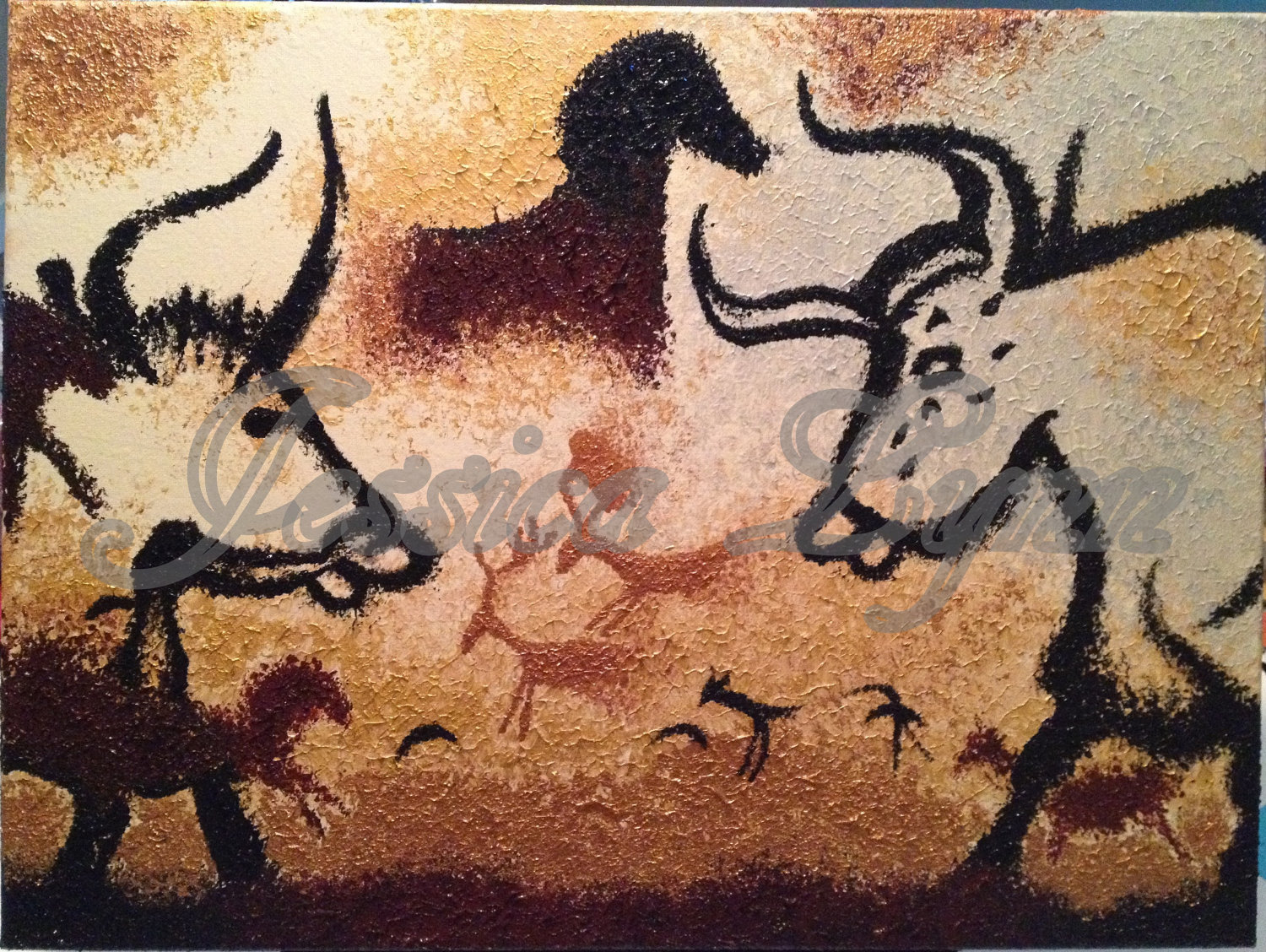 1500x1128 Lascaux Cave Painting Oil Amp Metallic Acrylic On 18 X - Cave Painting Prints