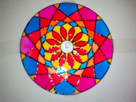 450x337 Glass Painting On Cd Cover Indusladies - Cd Painting