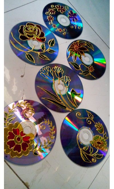 400x660 Cd Tea Coaster Hobbyideas Coasters - Cd Painting