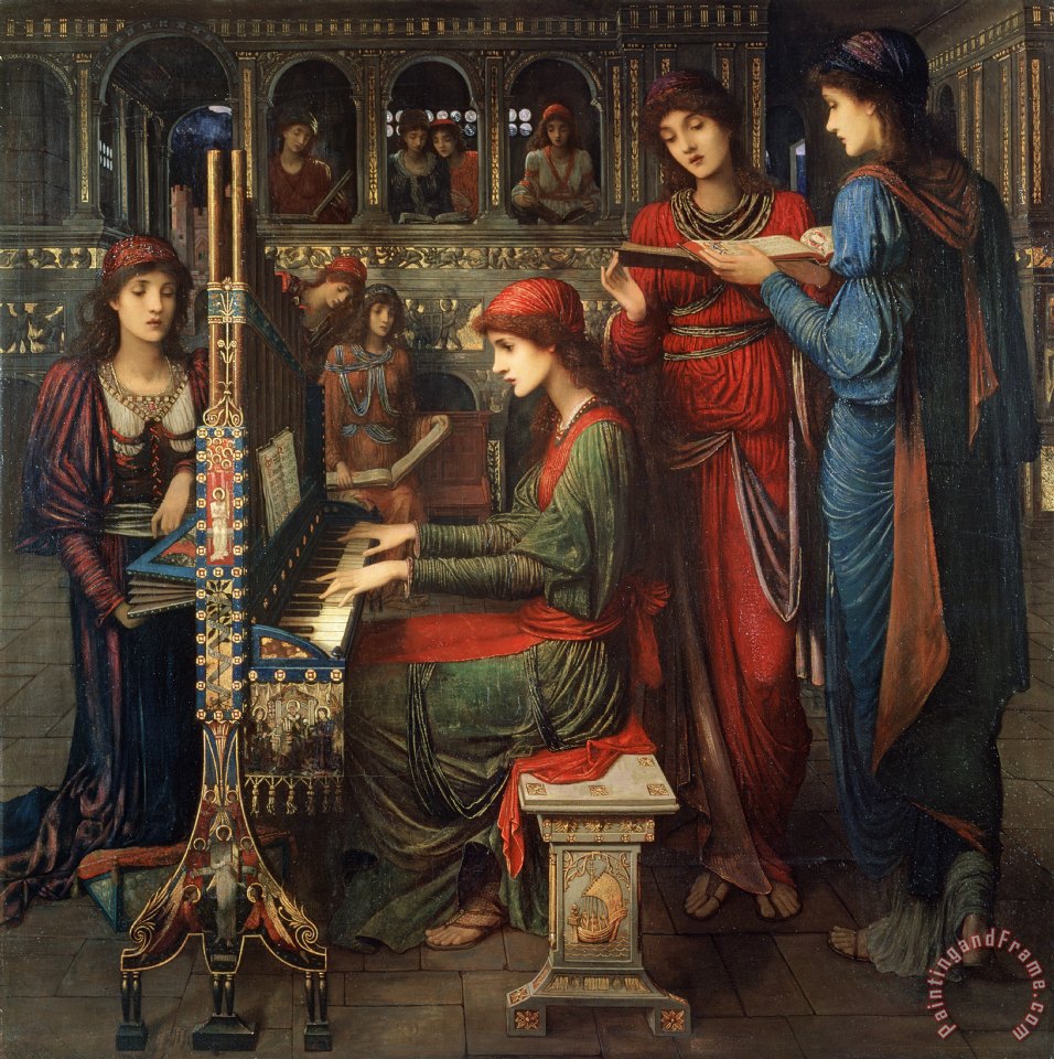 956x960 John Melhuish Strudwick Saint Cecilia Painting - Cecilia Painting