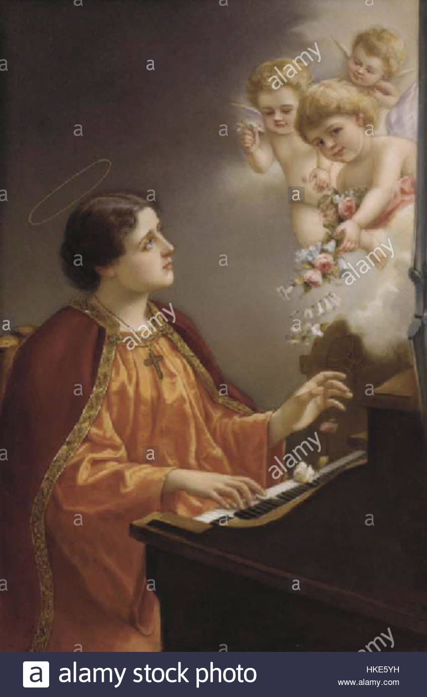 852x1390 Kpm Porcelain Painting Saint Cecilia Stock Photo 132463061 - Cecilia Painting
