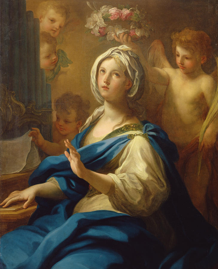 729x900 Saint Cecilia Painting By Sebastiano Conca - Cecilia Painting