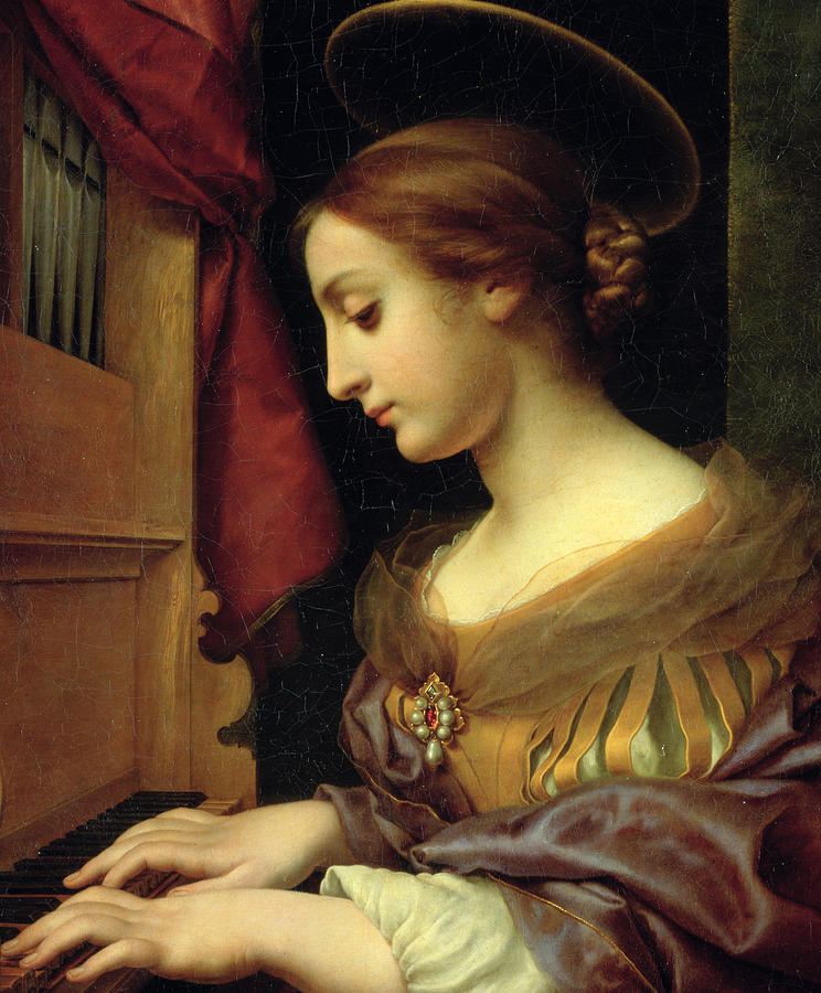 744x900 St. Cecilia Painting By Carlo Dolci - Cecilia Painting