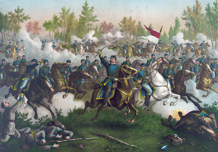 900x626 The Battle Of Cedar Creek, Painting By American School - Cedar Creek Collection Painting