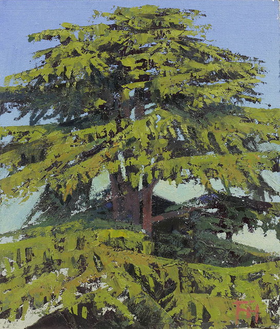 545x640 Lago Maggiore Paintings - Cedar Tree Painting