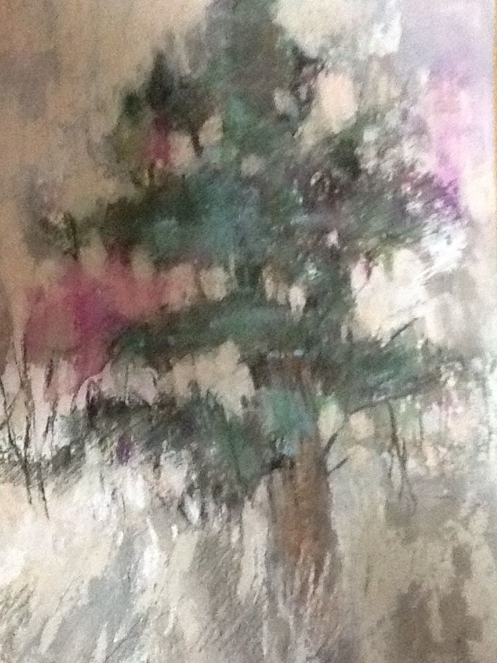 720x960 Next Doors Cedar Tree. Diane Alicia Gardner Art I Love - Cedar Tree Painting