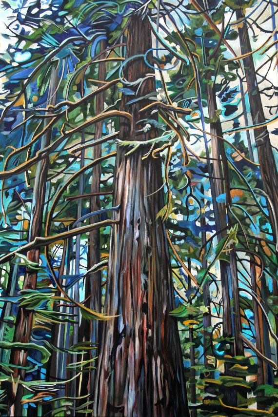 570x855 This Print Is A Reproduction Of A Painting From My Nature'S - Cedar Tree Painting