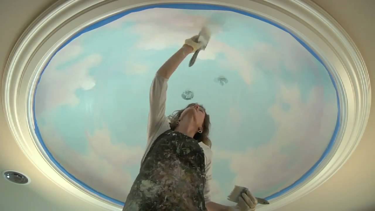 1280x720 Mural Tutorial How To Paint Clouds On The Ceiling - Ceiling Art Painting