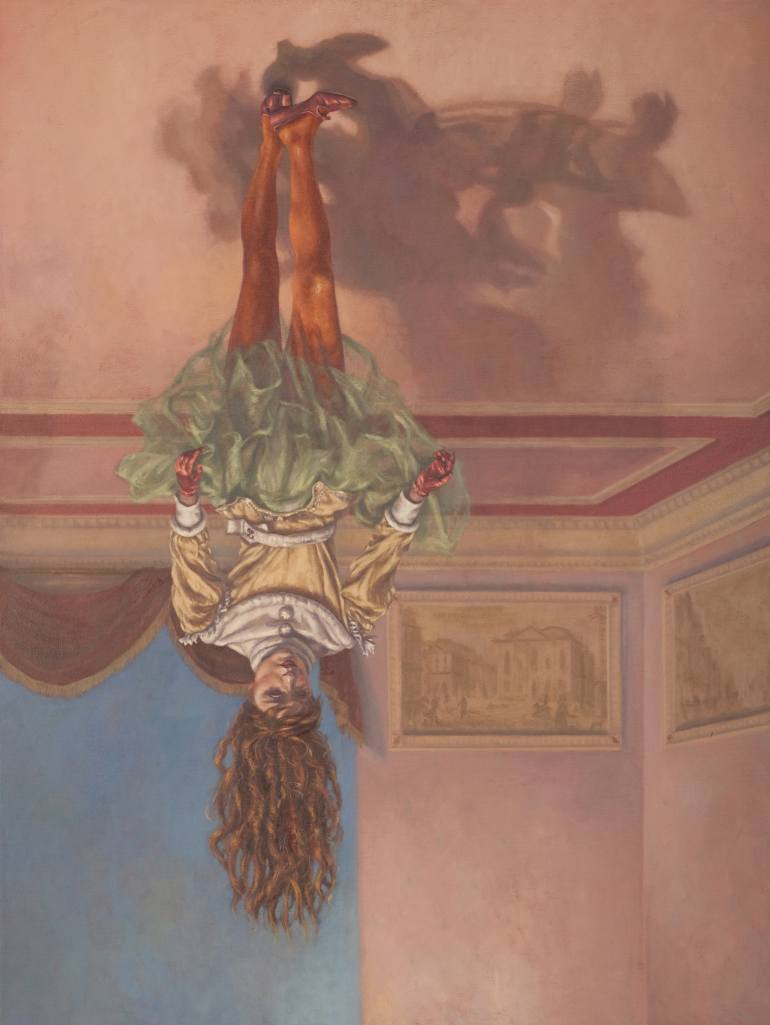 770x1025 Saatchi Art Walking The Ceiling Painting By Roxana Halls - Ceiling Art Painting