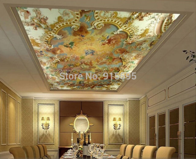 640x520 3d Wallpaper Mural Painting Art European Greek Angel Background - Ceiling Art Painting