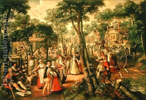 600x409 Country Celebration, 1563 Oil Painting Reproductions - Celebration Painting
