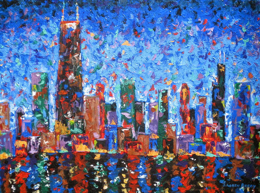 900x668 Celebration City Painting By J Loren Reedy - Celebration Painting