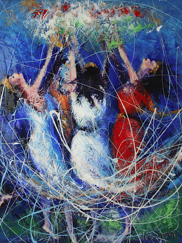 360x480 Celebration Of Freedom Painting By Reza Sepahdari - Celebration Painting