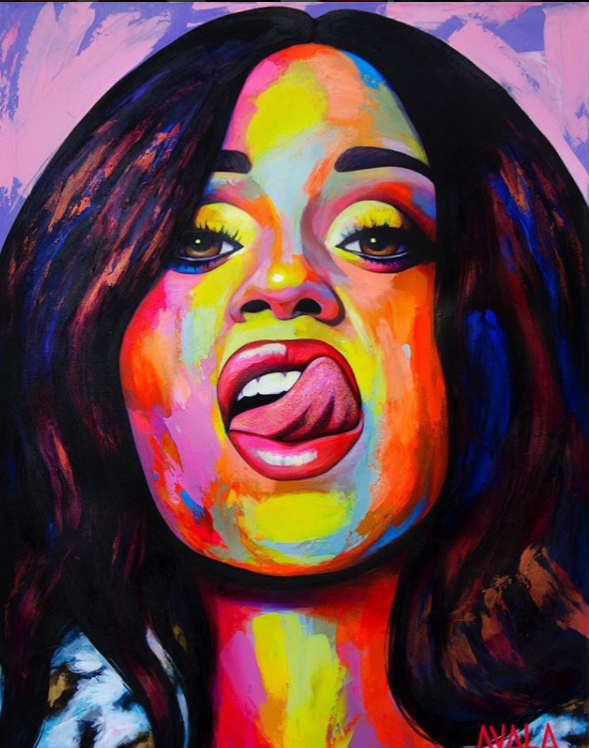 589x748 This Latina Artist Is Dominating Instagram With Her Iconic - Celebrity Painting