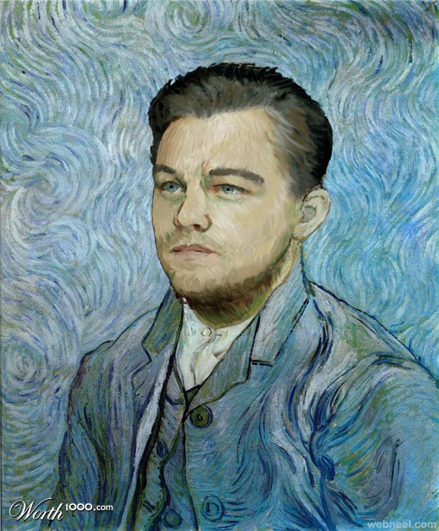 624x755 Leodicaprio Old Art Celebrity Painting By Vincent 10 - Celebrity Painting