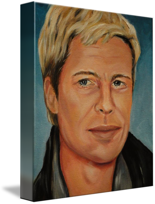 494x650 Brad Pitt Celebrity Painting By Dyanne Parker - Celebrity Painting