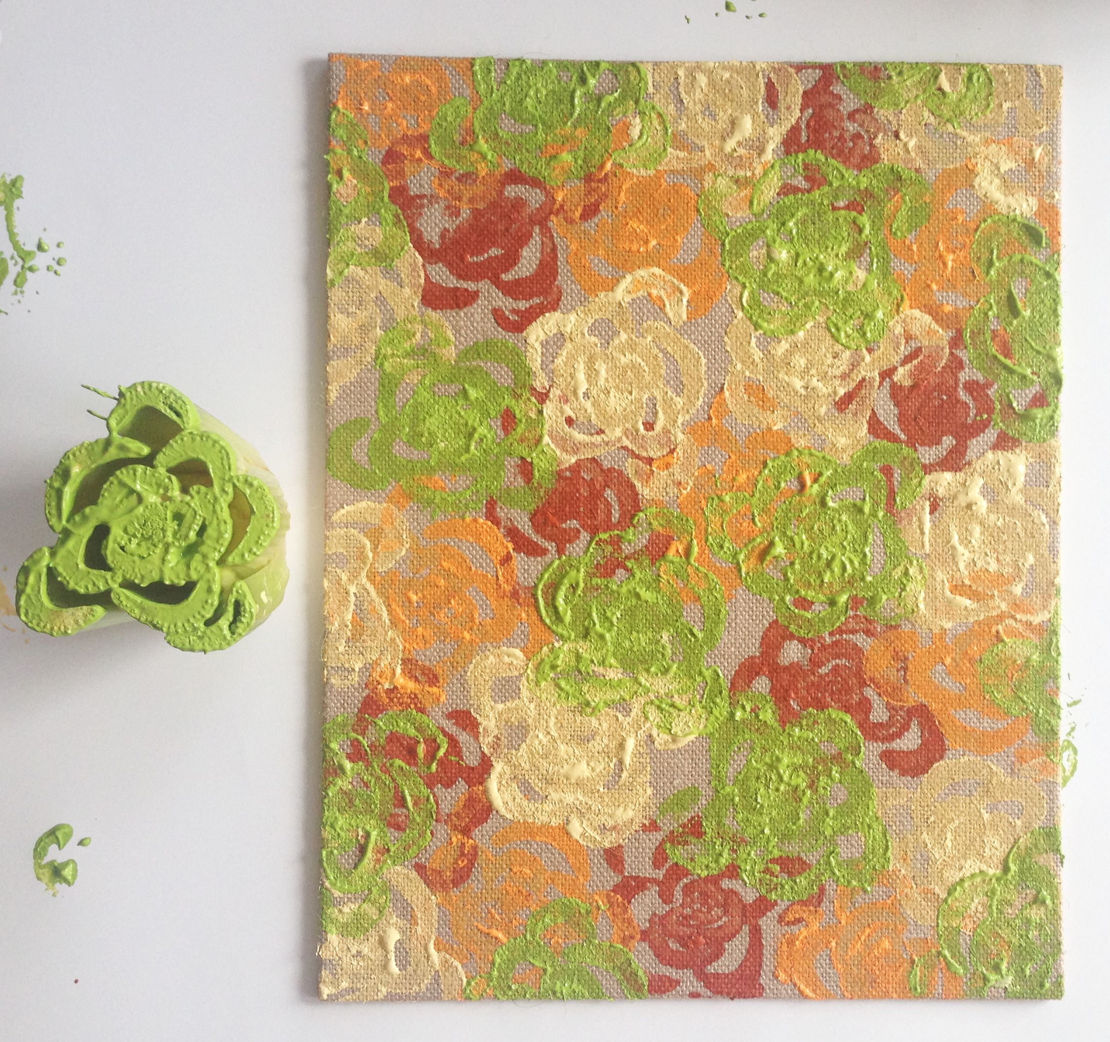 2276x2137 Diy Veggie Stamped Wall Art - Celery Painting