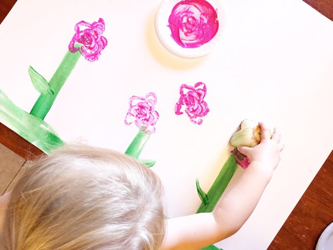 650x488 Painting With Celery A Perfect Project For Preschoolers - Celery Painting