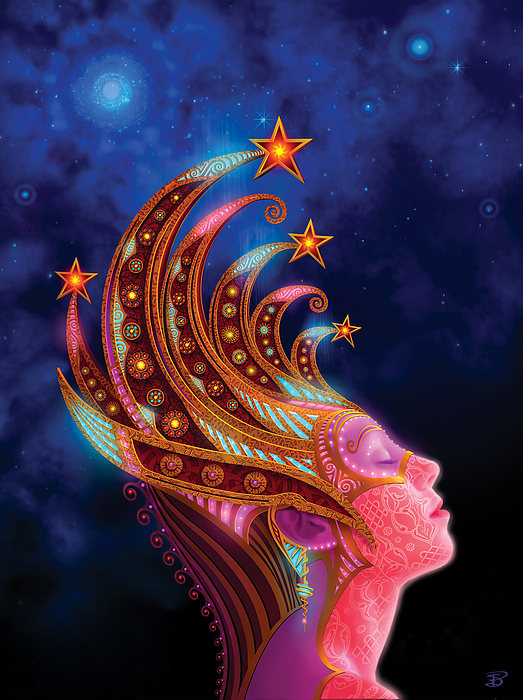 523x700 Celestial Queen Painting By Philip Straub - Celestial Painting